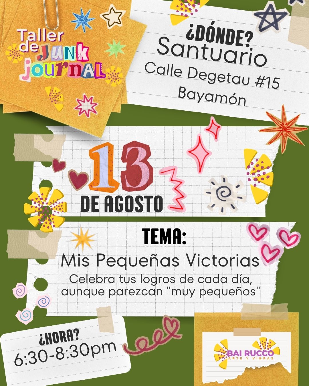 13 de agosto: Taller de Junk Journal - Mis pequeñas victorias