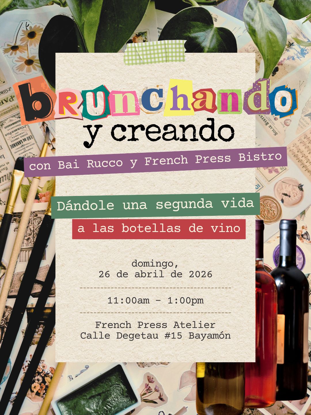 26 de abril: Brunchando y Creando - Taller de pintura sobre vidrio