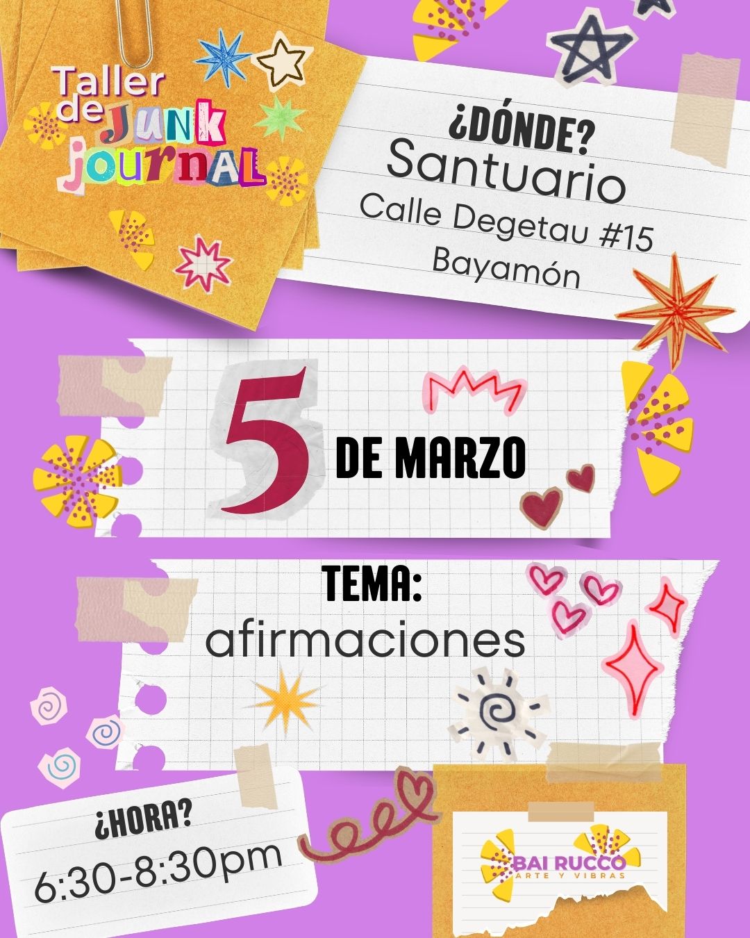 5 de marzo: Afirmaciones - Taller de Junk Journal