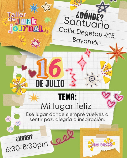 16 de julio: Taller de Junk Journal - Mi lugar feliz