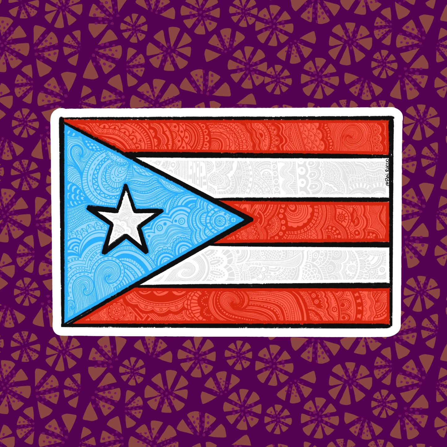 Sticker Bandera PR