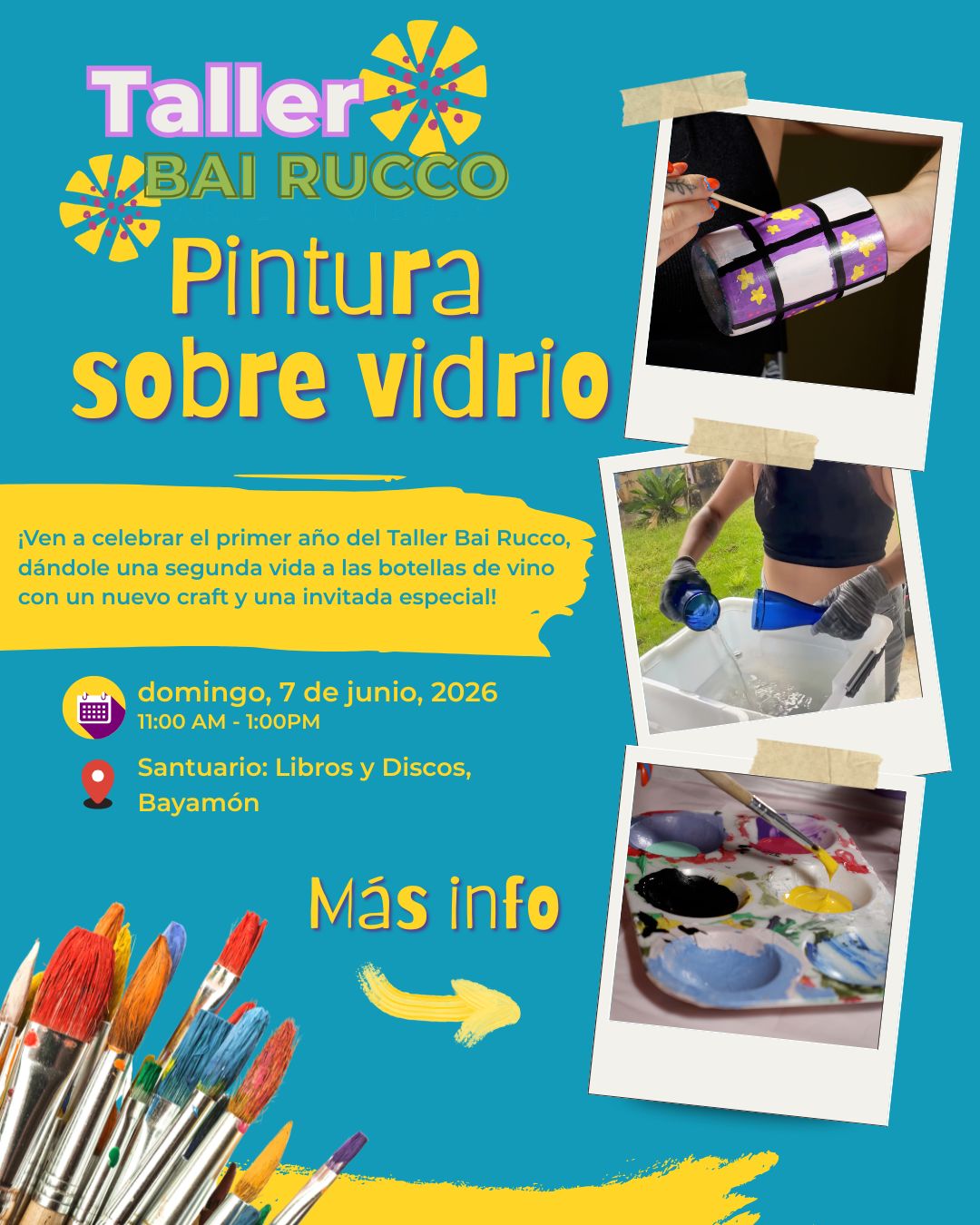 7 de junio: Aniversario Bai Rucco- Pintura sobre vidrio