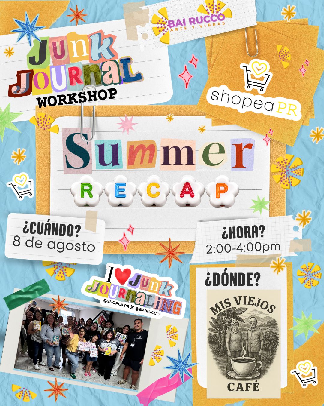 8 de agosto: Junk Journal Workshop en Mis Viejos Café, Ponce