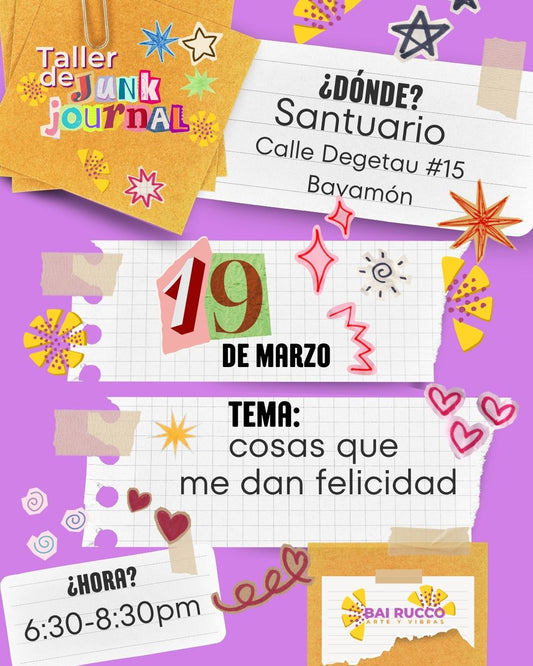19 de marzo: Cosas que me dan felicidad - Taller de Junk Journal