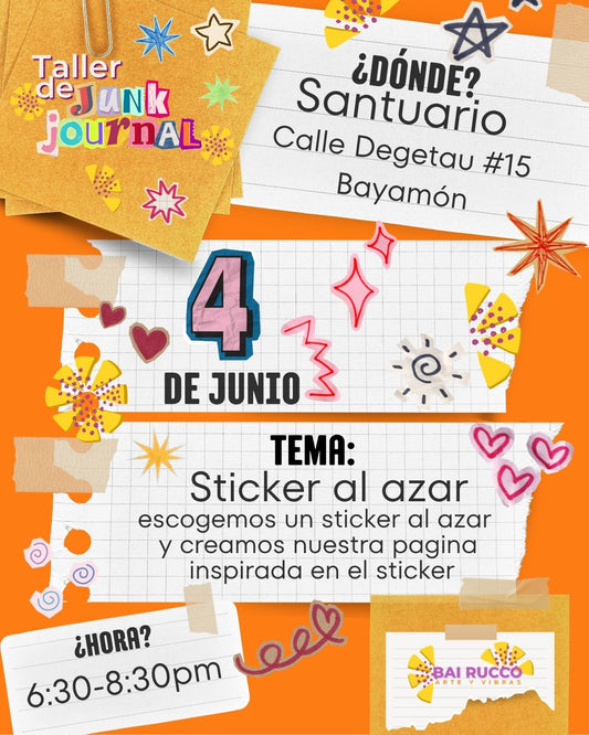 4 de junio: Creando con un sticker al azar - Taller de Junk Journal